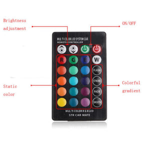 Planet Gates 2Pcs T10 5050 LED Car Width Light Auto Dome Reading Decorative Lamp 6SMD RGB Color Remote Control Strobe Mood Light