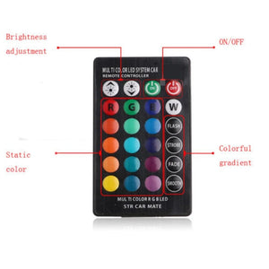 Planet Gates 2Pcs T10 5050 LED Car Width Light Auto Dome Reading Decorative Lamp 6SMD RGB Color Remote Control Strobe Mood Light