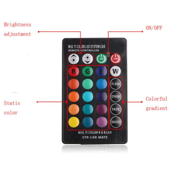 Planet Gates 2Pcs T10 5050 LED Car Width Light Auto Dome Reading Decorative Lamp 6SMD RGB Color Remote Control Strobe Mood Light