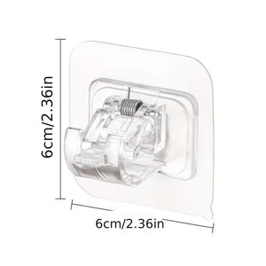 Planet Gates 2pcs / Transparent Color 2pcs Curtain Rod Hook Curtain Rod Clip Fixer Punch-free Stick-on Rod Bracket Clip Horizontal Rod Door Sticky Hook Plastic Rod Holders