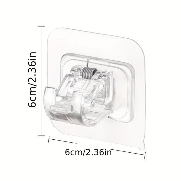 Planet Gates 2pcs / Transparent Color 2pcs Curtain Rod Hook Curtain Rod Clip Fixer Punch-free Stick-on Rod Bracket Clip Horizontal Rod Door Sticky Hook Plastic Rod Holders