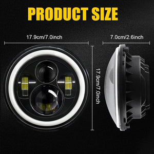 Planet Gates 2pcs Universal 7 Inch Led Car Motorcycle Headlight DRL H4 Headlamp For Harley BMW Yamha Honda 7" Headlight