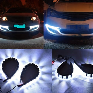 Planet Gates 2pcs Universal Car Led DRL Daytime Running Light Flexible 6SMD White Ice Blue Waterproof Driving Fog Bulb Car Styling DC 12V