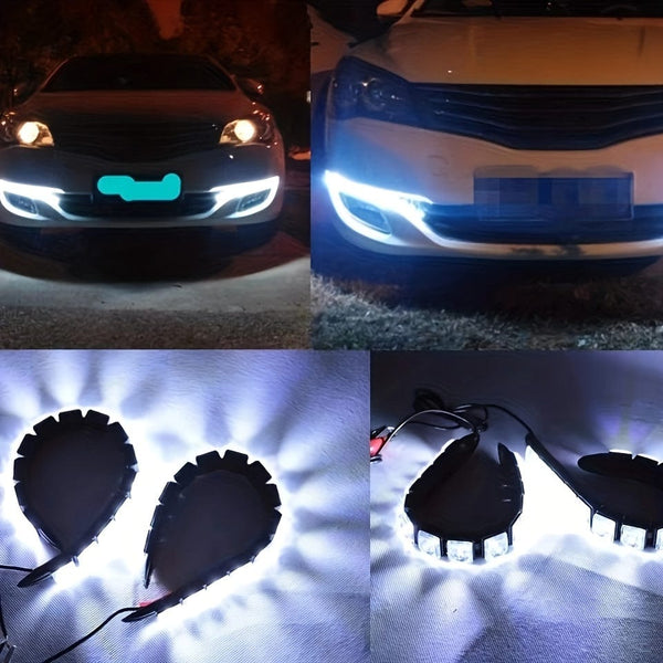 Planet Gates 2pcs Universal Car Led DRL Daytime Running Light Flexible 6SMD White Ice Blue Waterproof Driving Fog Bulb Car Styling DC 12V