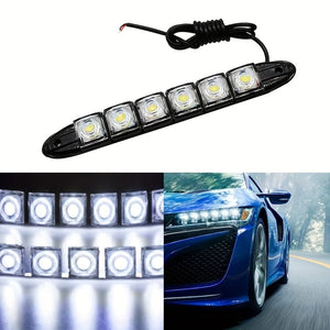 Planet Gates 2pcs Universal Car Led DRL Daytime Running Light Flexible 6SMD White Ice Blue Waterproof Driving Fog Bulb Car Styling DC 12V