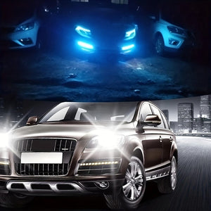 Planet Gates 2pcs Universal Car Led DRL Daytime Running Light Flexible 6SMD White Ice Blue Waterproof Driving Fog Bulb Car Styling DC 12V