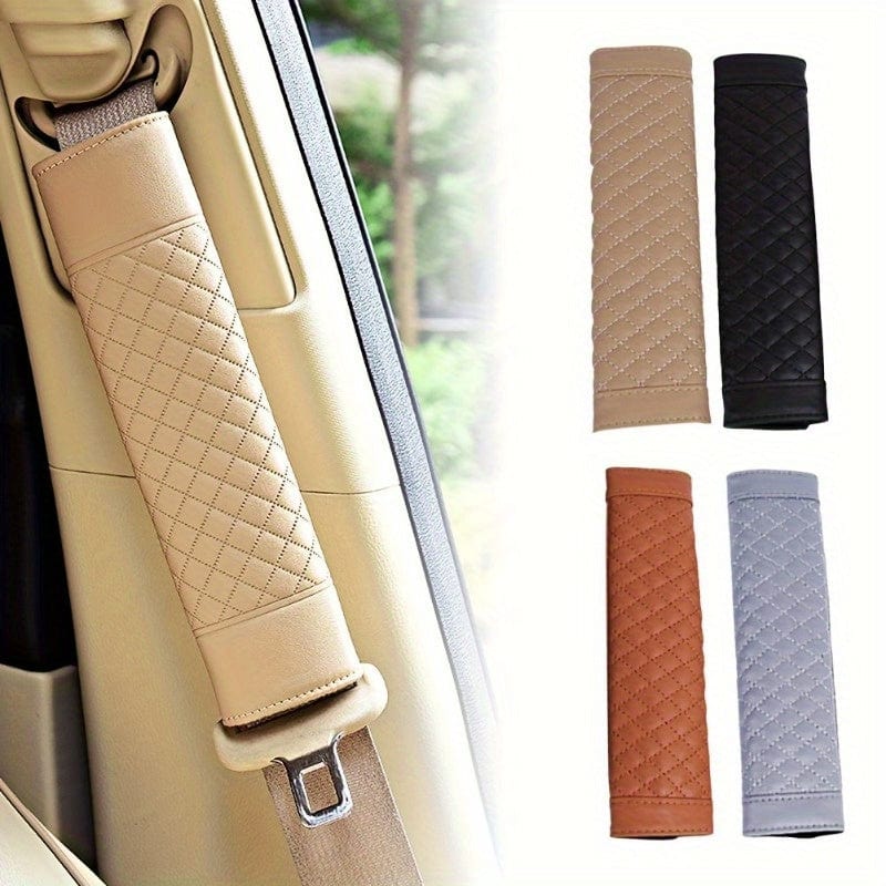 Planet Gates 2pcs Universal Car Stylish Car Safety Seat Belt Faux Leather Car Seat Shoulder Strap Pad Cushion Cover Car Belt Protector