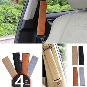 Planet Gates 2pcs Universal Car Stylish Car Safety Seat Belt Faux Leather Car Seat Shoulder Strap Pad Cushion Cover Car Belt Protector