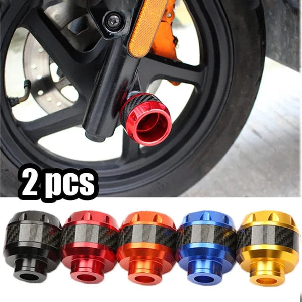Planet Gates 2Pcs Universal Motorcycle Crash Protector Aluminium Front Fork Protector Motorbike Motorcycle Wheel Protection Crash Cap Slider