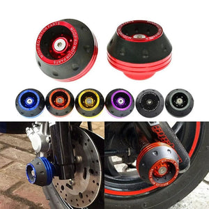 Planet Gates 2Pcs Universal Motorcycle Crash Protector Aluminium Front Fork Protector Motorbike Motorcycle Wheel Protection Crash Cap Slider
