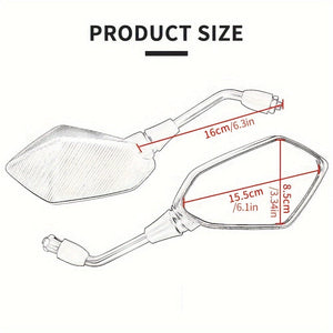 Planet Gates 2pcs Universial 10mm Motorcycle Rear View Mirrors Safety Mirrors, Motorcycle Rearview Side Mirrors ATV UTV Scooter Accessories