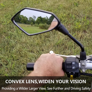 Planet Gates 2pcs Universial 10mm Motorcycle Rear View Mirrors Safety Mirrors, Motorcycle Rearview Side Mirrors ATV UTV Scooter Accessories