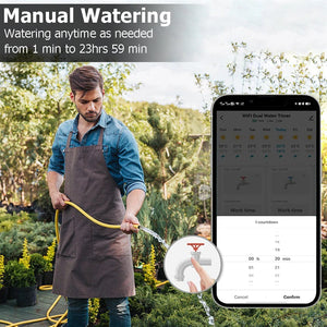 Planet Gates 2PCS US Timers-1 HUB 2 zone Smart Garden Watering Timer Wifi Automatic Drip Irrigation Controller Water Valve Garden Automatic Watering System