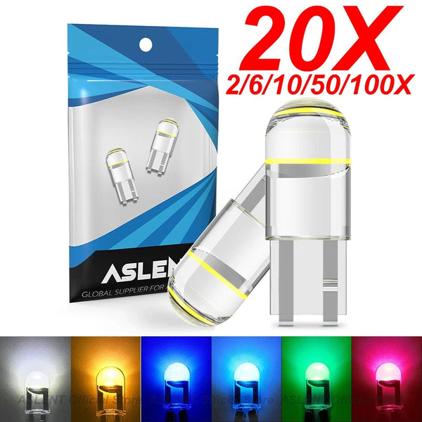 Planet Gates 2pcs / White 6000K 2/6/10/20/30/40/50/100pcs T10 LED W5W Canbus Glass COB 6000k Reading Dome Lamp Marker Wedge License Plate Light Bulb 168 194 192