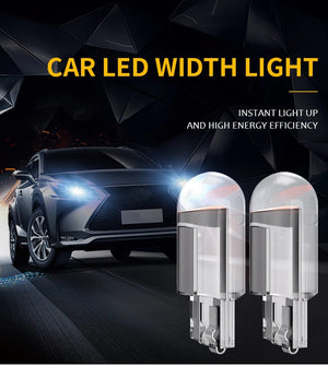 Planet Gates 2pcs / White 6000K 2/6/10/20/30/40/50/100pcs T10 LED W5W Canbus Glass COB 6000k Reading Dome Lamp Marker Wedge License Plate Light Bulb 168 194 192
