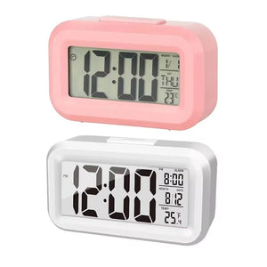 Planet Gates 2pcs white pink / CHINA LED Digital Alarm Clock Backlight Snooze Data Time Calendar Desktop Multifunction Electronic Backlight Table Clock