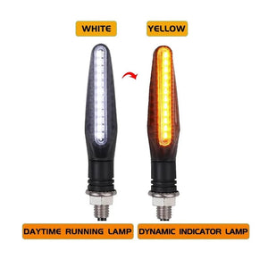 Planet Gates 2PCS White to Yellow 2PCS Motorcycle Turn Signal Light E11 Mark Built Relay 335SMD Turn Signals Indicator Flashing Light Blinker Universal M10 Bolt