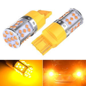 Planet Gates 2Pcs WY21W LED Canbus No Error No Hyper Flash Turn Signal Lights Bulb 3030 SMD T20 7440 W21W 1156 ba15s LED Lamp 12V Orange
