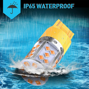 Planet Gates 2Pcs WY21W LED Canbus No Error No Hyper Flash Turn Signal Lights Bulb 3030 SMD T20 7440 W21W 1156 ba15s LED Lamp 12V Orange