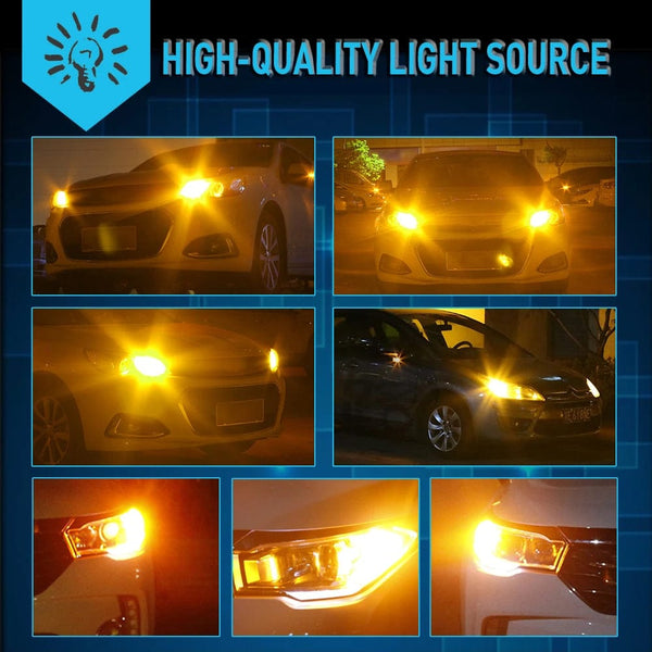 Planet Gates 2Pcs WY21W LED Canbus No Error No Hyper Flash Turn Signal Lights Bulb 3030 SMD T20 7440 W21W 1156 ba15s LED Lamp 12V Orange