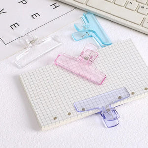 Planet Gates 2pcs yellow Ins Transparent Binder Clips Kawaii Paperclips File Documents Tickets Clips Bookmarks Index Page Holder Office Binding Supplies