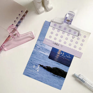 Planet Gates 2pcs yellow Ins Transparent Binder Clips Kawaii Paperclips File Documents Tickets Clips Bookmarks Index Page Holder Office Binding Supplies