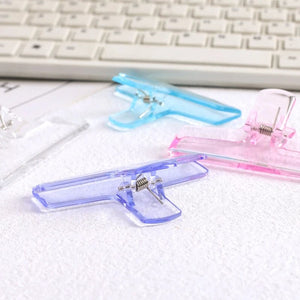 Planet Gates 2pcs yellow Ins Transparent Binder Clips Kawaii Paperclips File Documents Tickets Clips Bookmarks Index Page Holder Office Binding Supplies