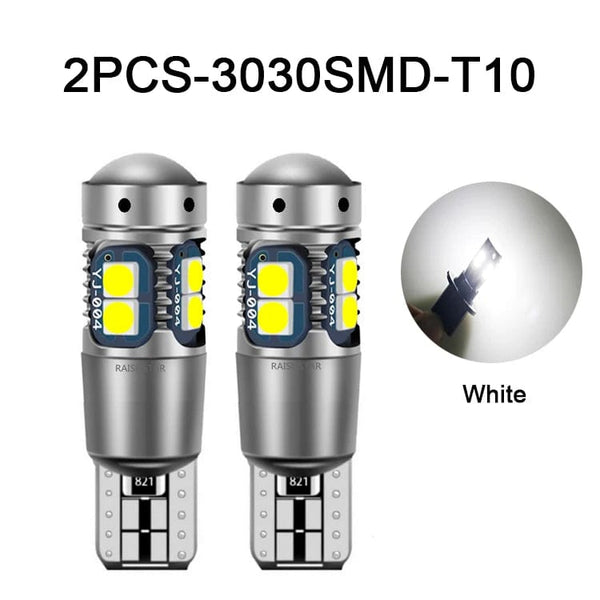 Planet Gates 2PCS-Yellow NLpearl 2x Signal Lamp T10 W5W Led Canbus Bulb 12V 10SMD 3030 Chips W5W LED 168 194 Auto Wedge Parking Light Reading Dome Light