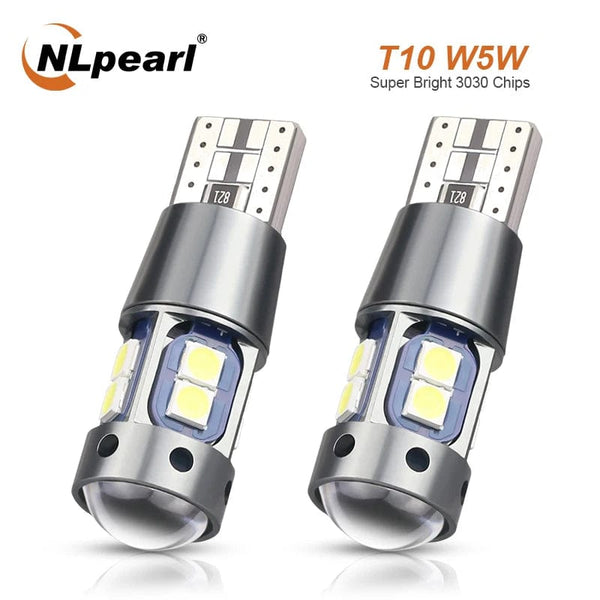 Planet Gates 2PCS-Yellow NLpearl 2x Signal Lamp T10 W5W Led Canbus Bulb 12V 10SMD 3030 Chips W5W LED 168 194 Auto Wedge Parking Light Reading Dome Light