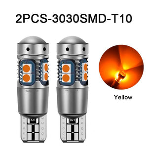 Planet Gates 2PCS-Yellow NLpearl 2x Signal Lamp T10 W5W Led Canbus Bulb 12V 10SMD 3030 Chips W5W LED 168 194 Auto Wedge Parking Light Reading Dome Light