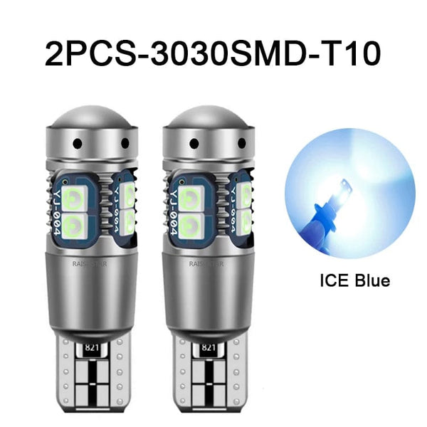 Planet Gates 2PCS-Yellow NLpearl 2x Signal Lamp T10 W5W Led Canbus Bulb 12V 10SMD 3030 Chips W5W LED 168 194 Auto Wedge Parking Light Reading Dome Light