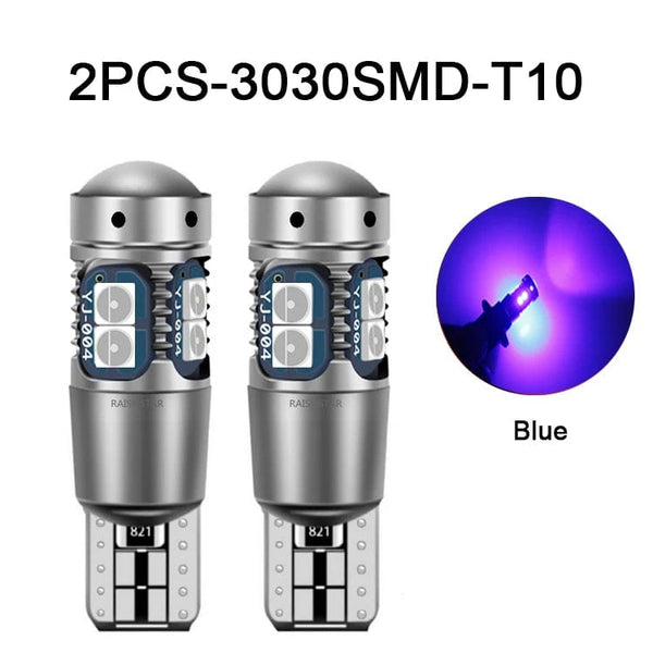 Planet Gates 2PCS-Yellow NLpearl 2x Signal Lamp T10 W5W Led Canbus Bulb 12V 10SMD 3030 Chips W5W LED 168 194 Auto Wedge Parking Light Reading Dome Light