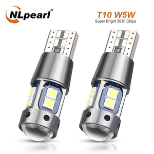 Planet Gates 2PCS-Yellow NLpearl 2x Signal Lamp T10 W5W Led Canbus Bulb 12V 10SMD 3030 Chips W5W LED 168 194 Auto Wedge Parking Light Reading Dome Light
