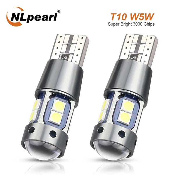 Planet Gates 2PCS-Yellow NLpearl 2x Signal Lamp T10 W5W Led Canbus Bulb 12V 10SMD 3030 Chips W5W LED 168 194 Auto Wedge Parking Light Reading Dome Light