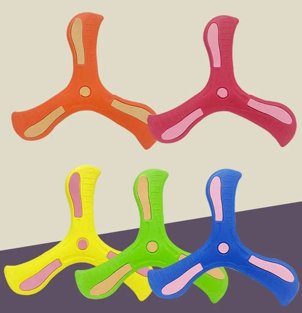 Planet Gates 2peices Random Color / CHINA Children Boomerang Soft Three-leaf Cross Adult-kids Interactive Outdoor Toy Early Education Puzzle Decompression Gift