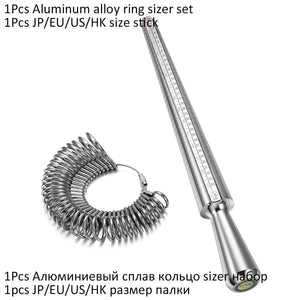Planet Gates 2set(JP EU US HK) Professional Ring Enlarger Stick Mandrel Handle Hammers Ring Sizer Finger Measuring Stick For DIY Jewelry Making Measuring Tools