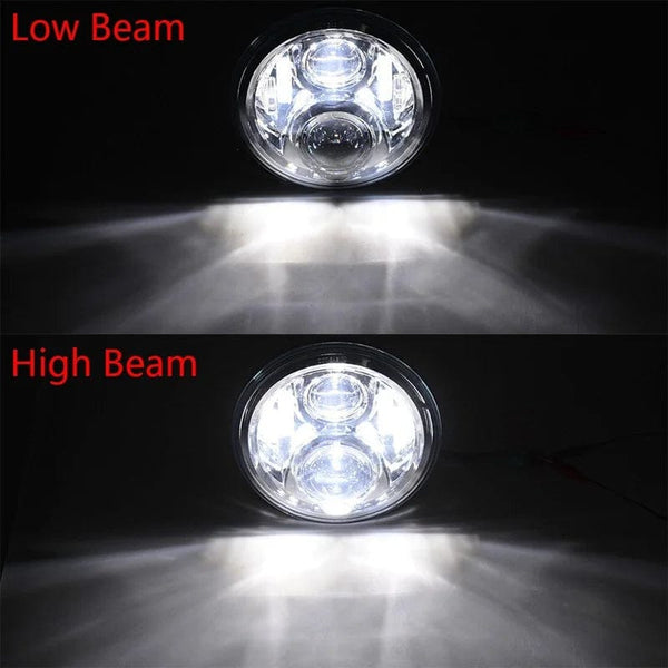 Planet Gates 2x Car 7 Inch Led Headlight Hi/Low H4 Halo Angle Eyes DRL For Jeep JK TJ OffRoad Defender Hummer 4x4 Suzuki Samurai Headlamp