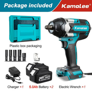 Planet Gates 2x5.0Ah Bat Plastic / Poland / EU Kamolee 1800 N.M Torque DTW700 Brushless Electric Impact Wrench 1/2 In Lithium-Ion Battery For Makita 18V Battery