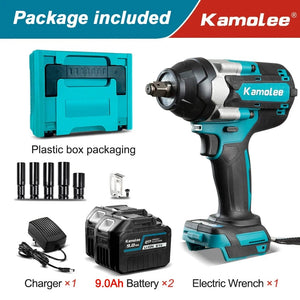 Planet Gates 2x9.0Ah Bat Plastic / Russian Federation / EU Kamolee 1800 N.M Torque DTW700 Brushless Electric Impact Wrench 1/2 In Lithium-Ion Battery For Makita 18V Battery