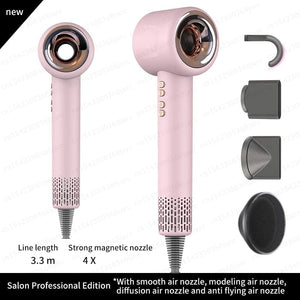 Planet Gates 3.0M Pink 4 Parts / us Professional Super Hair Dryer Negative Ion Quick Dry Leafless Hair dryers Salon Home Appliances Constant Temperature Hair Care