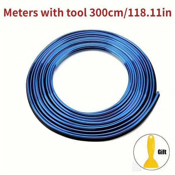 Planet Gates 3.0meter / Blue 300cm3.0meter Universal Car Moulding Decoration, Flexible Strips Interior Auto Mouldings Car Cover Trim Dashboard Door Car-styling