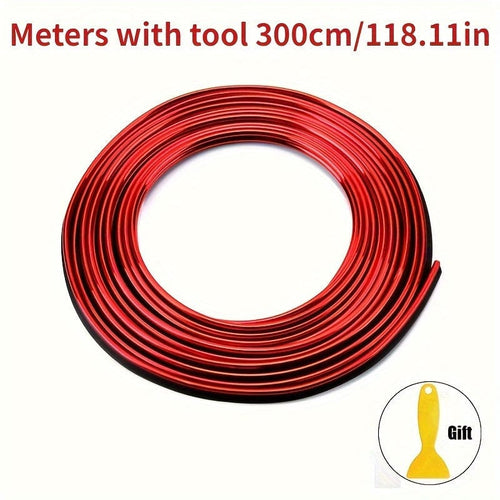 Planet Gates 3.0meter / Red 300cm3.0meter Universal Car Moulding Decoration, Flexible Strips Interior Auto Mouldings Car Cover Trim Dashboard Door Car-styling