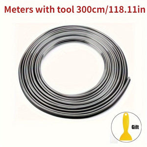 Planet Gates 3.0meter / Silvery 300cm3.0meter Universal Car Moulding Decoration, Flexible Strips Interior Auto Mouldings Car Cover Trim Dashboard Door Car-styling