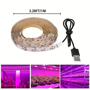 Planet Gates 3.28ft/1M 1pc, Plant Growth Lamp UV Phytolamp Plant Flower Greenhouse Cultivation Hydroponic Lamp 5V LED USB Grow Light Full Spectrum Growth Lamp Not Waterproof