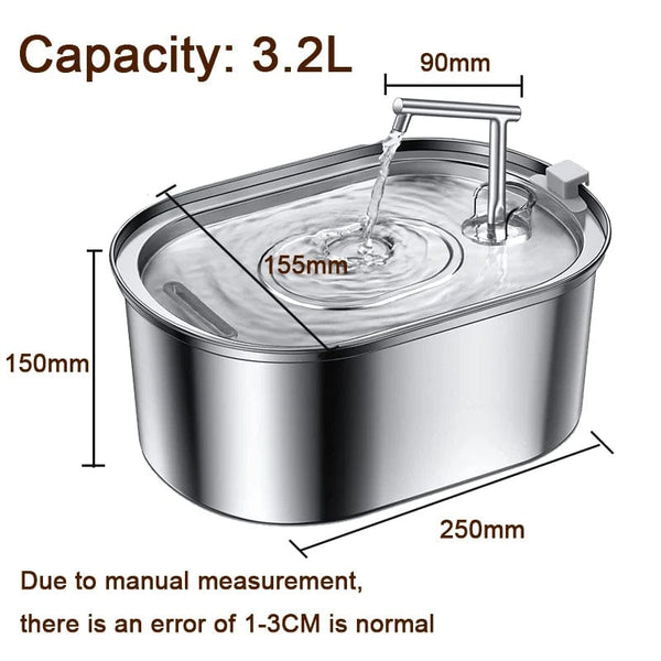Planet Gates 3.2L NEW Stainless Steel Cat Water Fountain Automatic Cats Drinker Drinking Fountain For Cat Dog Pet Water Dispenser Accessories