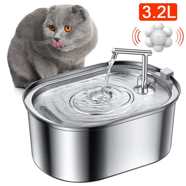 Planet Gates 3.2L NEW Stainless Steel Cat Water Fountain Automatic Cats Drinker Drinking Fountain For Cat Dog Pet Water Dispenser Accessories