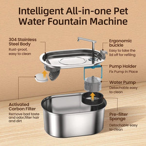 Planet Gates 3.2L NEW Stainless Steel Cat Water Fountain Automatic Cats Drinker Drinking Fountain For Cat Dog Pet Water Dispenser Accessories
