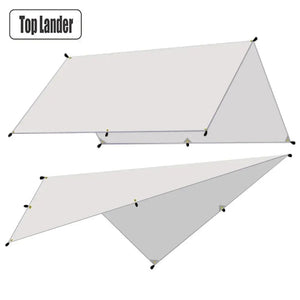 Planet Gates 3*3m / Light Grey Camping Tarp Waterproof Tent Tourist Awning Shade Garden Canopy Beach Sunshade Outdoor Ultralight Sun Shelter