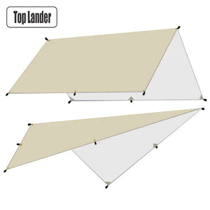 Planet Gates 3*3m / Light Khaki Camping Tarp Waterproof Tent Tourist Awning Shade Garden Canopy Beach Sunshade Outdoor Ultralight Sun Shelter