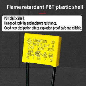 Planet Gates 3.3uF 2PCS capacitor 3.3UF 275VAC anti-light flash safety capacitor.Suitable for smart touch switches without neutral, electric fans, etc